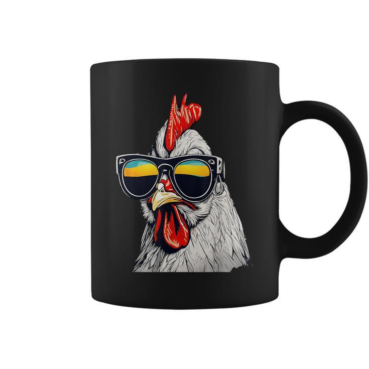 Cool Rooster Wearing Sunglasses Retro Vintage Chicken Coffee Mug