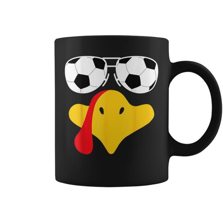 Cool Turkey Face With Soccer Sunglasses Thanksgiving Coffee Mug
