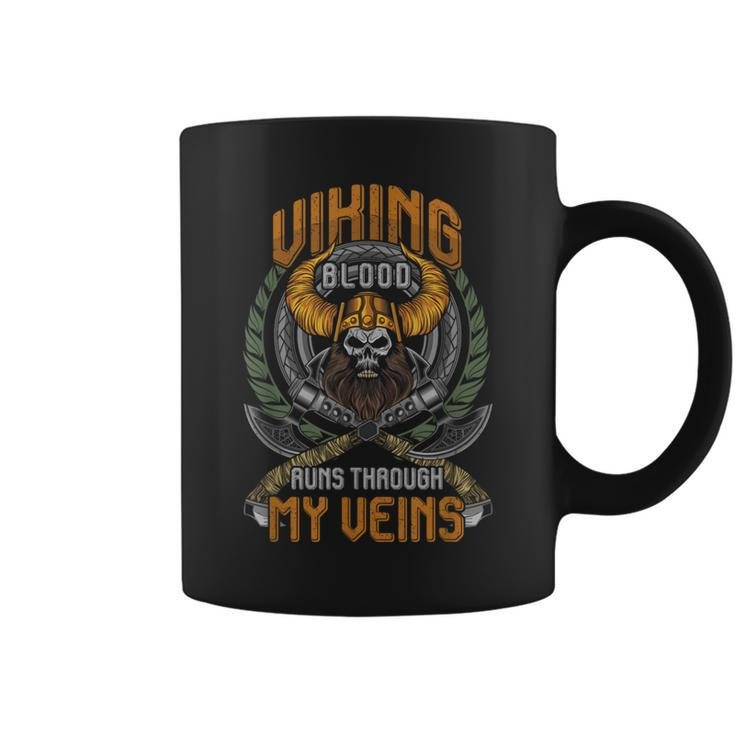 Cool Viking Blood Runs Through My Veins Coffee Mug