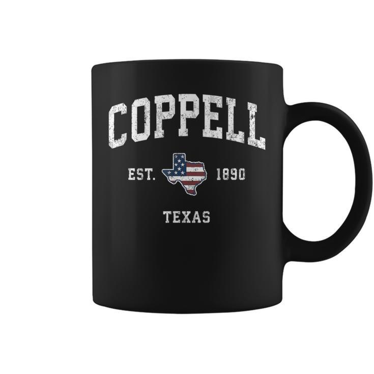 Coppell Texas Tx Vintage American Flag Sports Coffee Mug