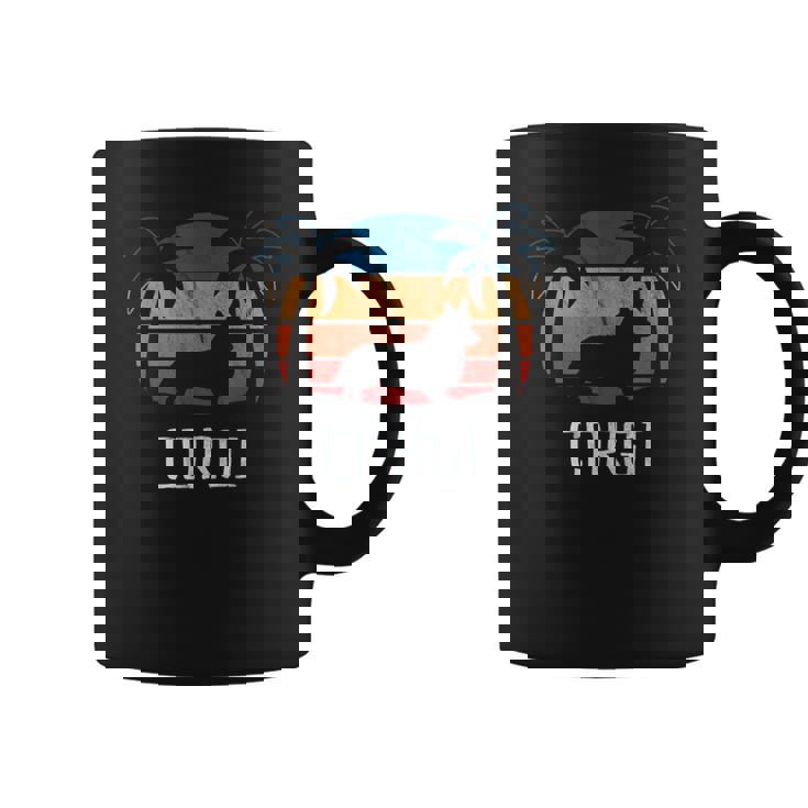 Corgi Dog - Retro 70S 80S Beach Coffee Mug