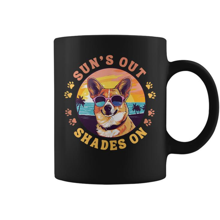 Corgi With Sunglasses On The Beach Suns Out Shades On  Coffee Mug