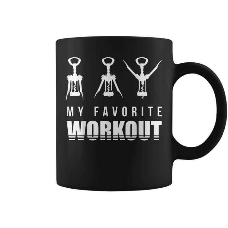 Corkscrew My Favorite Workout Corkscrew Drinking Coffee Mug