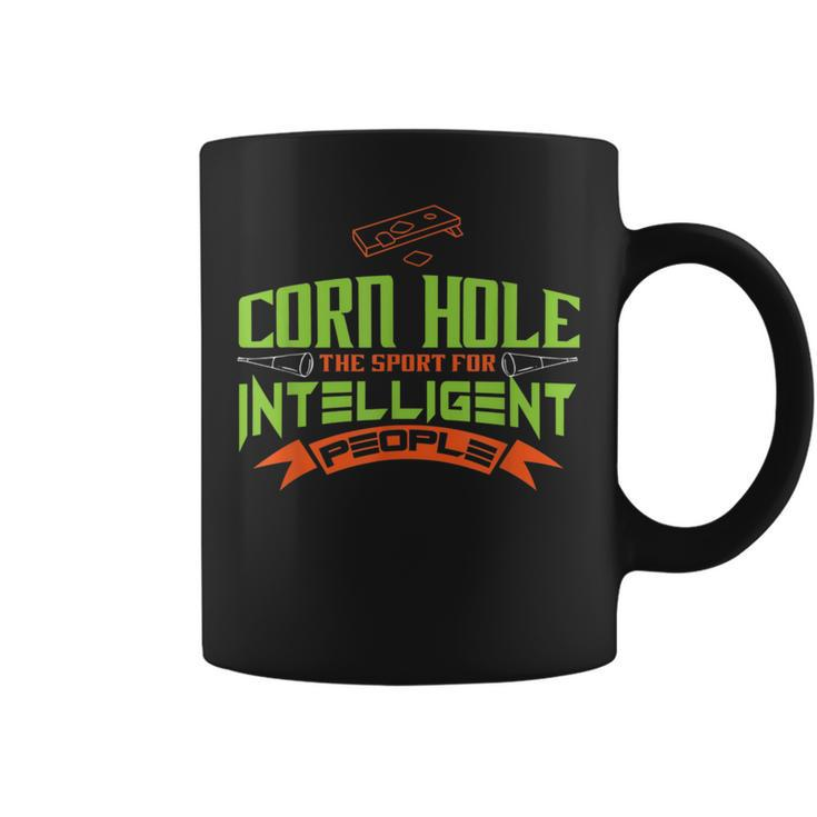 Corn Hole The Sport For Intelligent People Funny T Corn Funny Gifts Coffee Mug