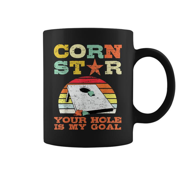 Corn Star Your Hole Is My Goal Vintage Cornhole Funny Player Coffee Mug