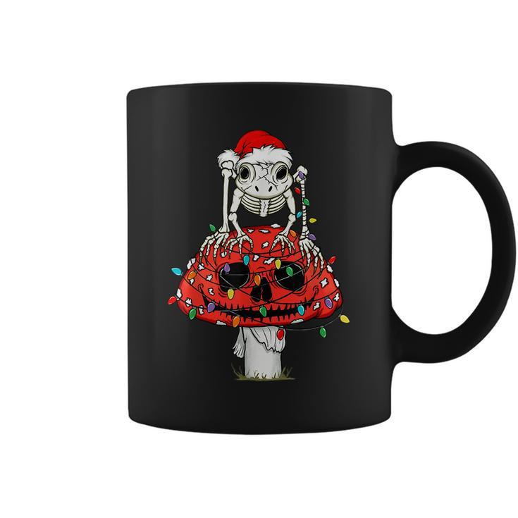 Cottagecore Skeleton Frog Skull Mushroom Goth Christmas Frog Coffee Mug