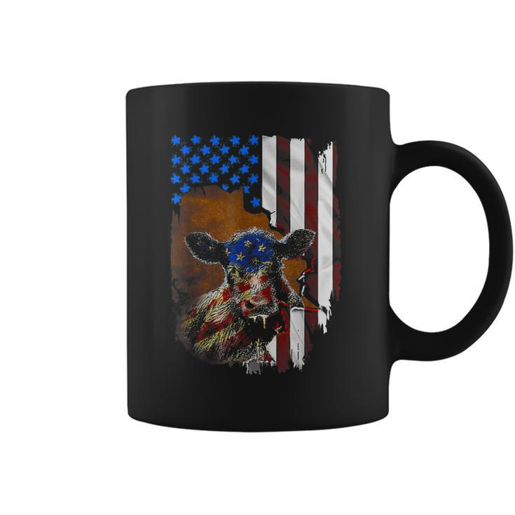 Cow American Flag Cows Lover Gift Xmas Gift Coffee Mug