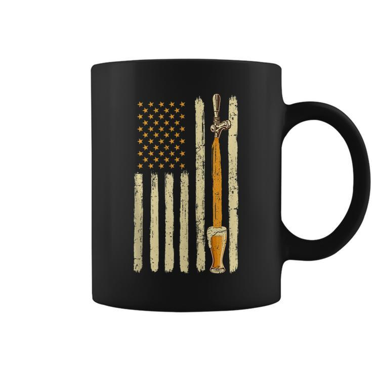 Craft Beer Tap Distressed American Flag Patriotic Alcohol  Coffee Mug
