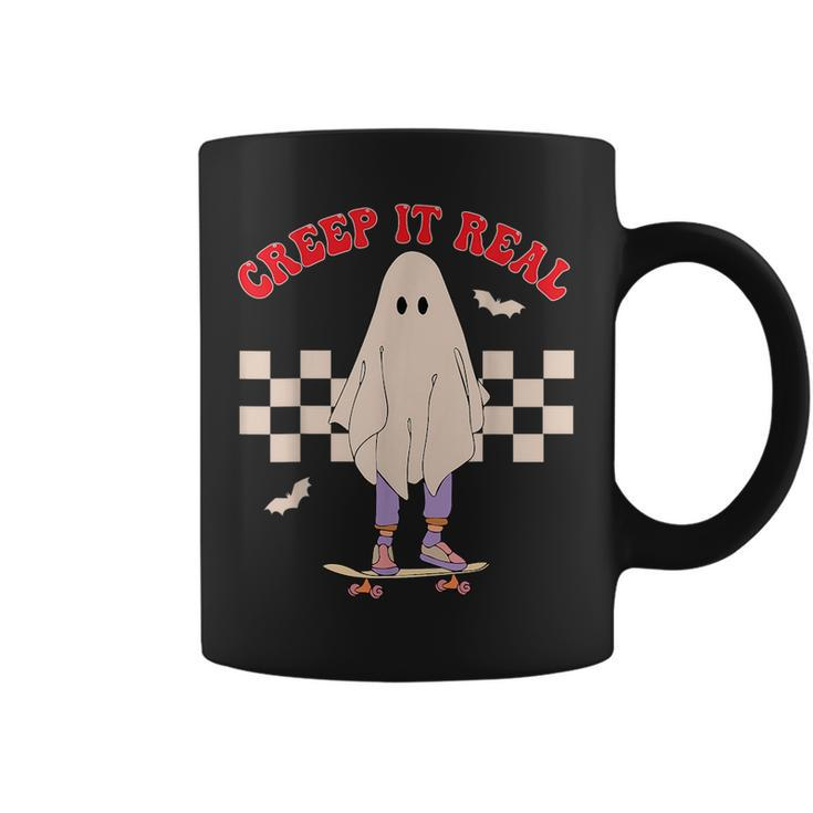 Creep It Real Ghost Halloween Groovy Retro Vintage IT Funny Gifts Coffee Mug