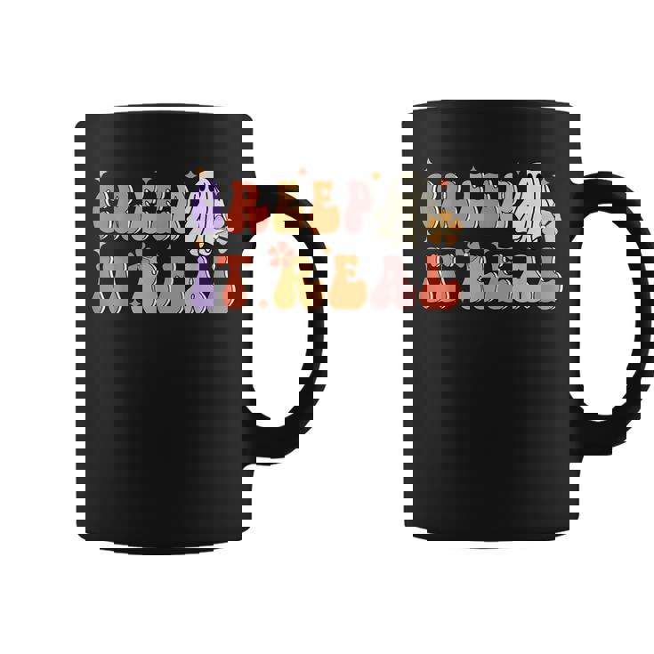 Creep It Real Halloween Groovy Vintage Funny Ghost Halloween IT Funny Gifts Coffee Mug