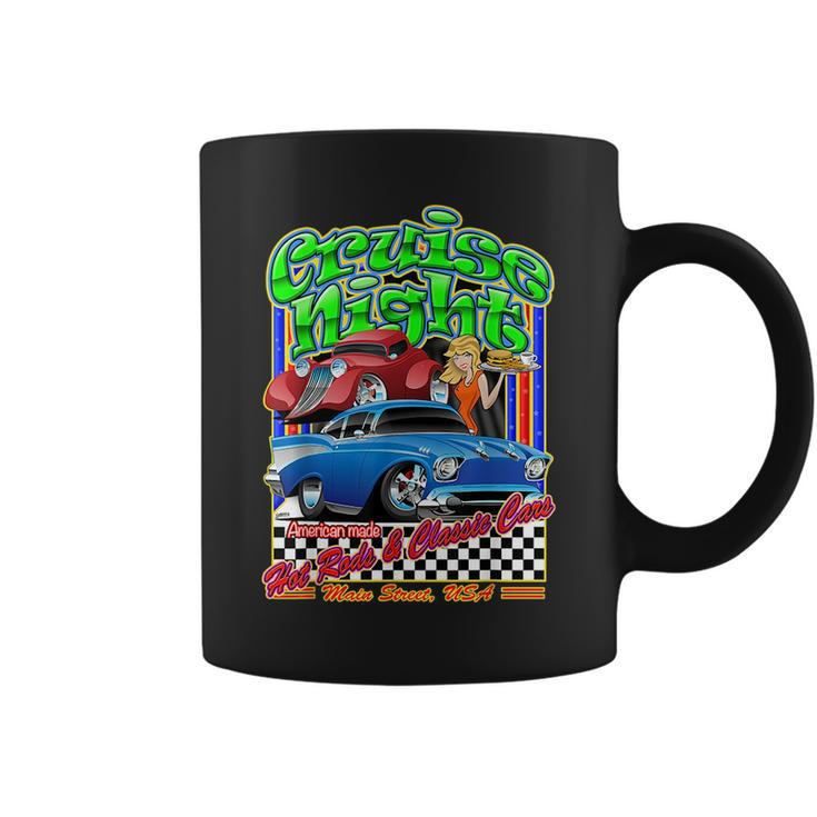 Cruise Night Hot Rod Muscle Car Cartoon Graphic Cruise Funny Gifts Coffee Mug