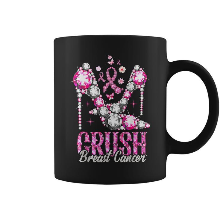 Crush Breast Cancer Awareness Bling Pink Ribbon Coffee Mug