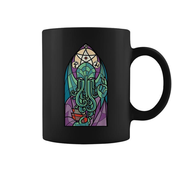Cthulhu Church Stained Glass Cosmic Horror Monster Church Coffee Mug
