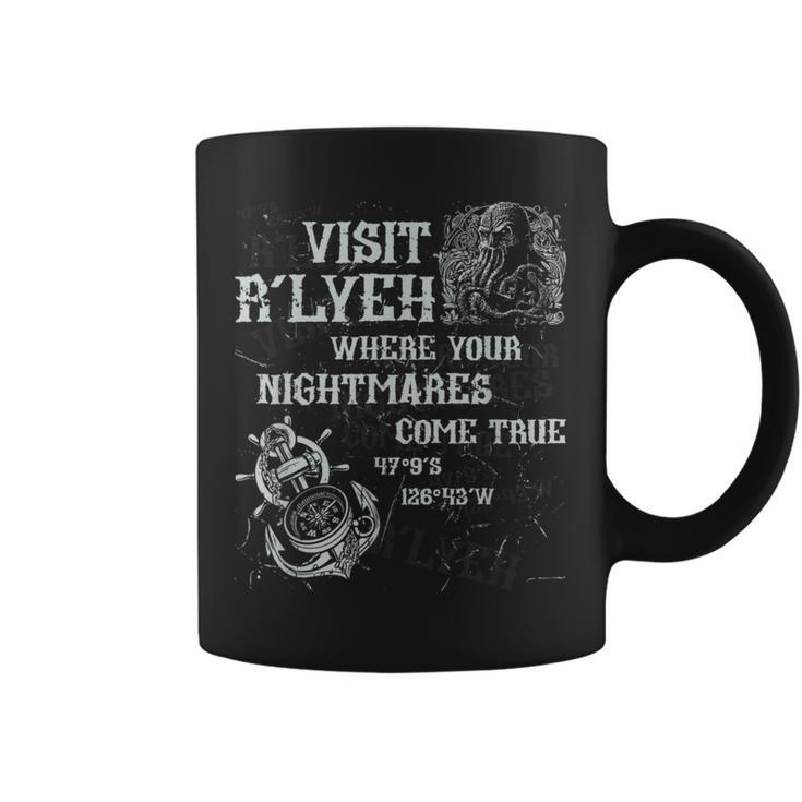 Cthulhu Visit R'lyeh Coordinates Cosmic Horror Cthulhu Horror Coffee Mug