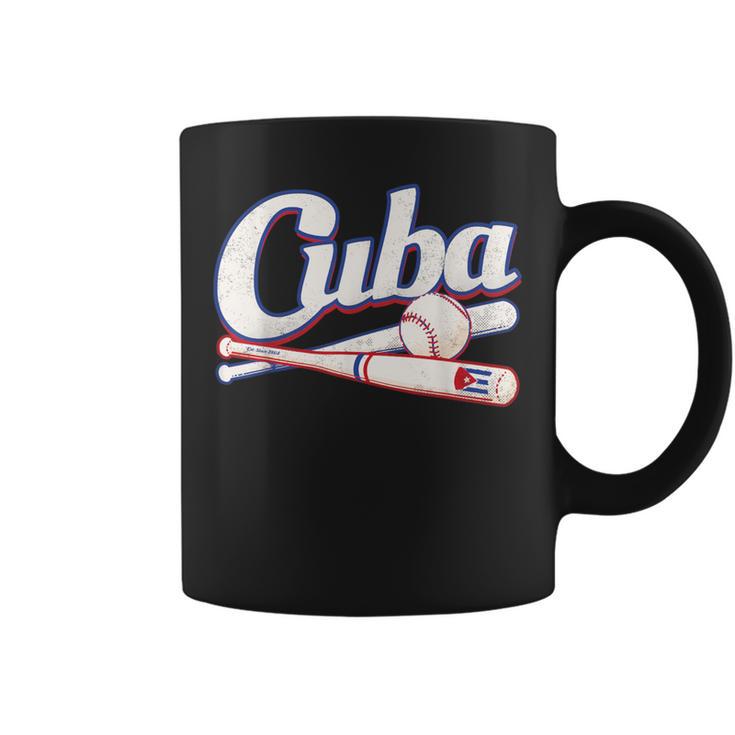 Cuban Baseball Fan Team Cuba Distressed Vintage Flag Graphic Coffee Mug