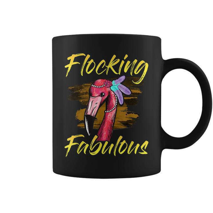 Cute & Funny Flocking Fabulous Flamingo Pun  Coffee Mug
