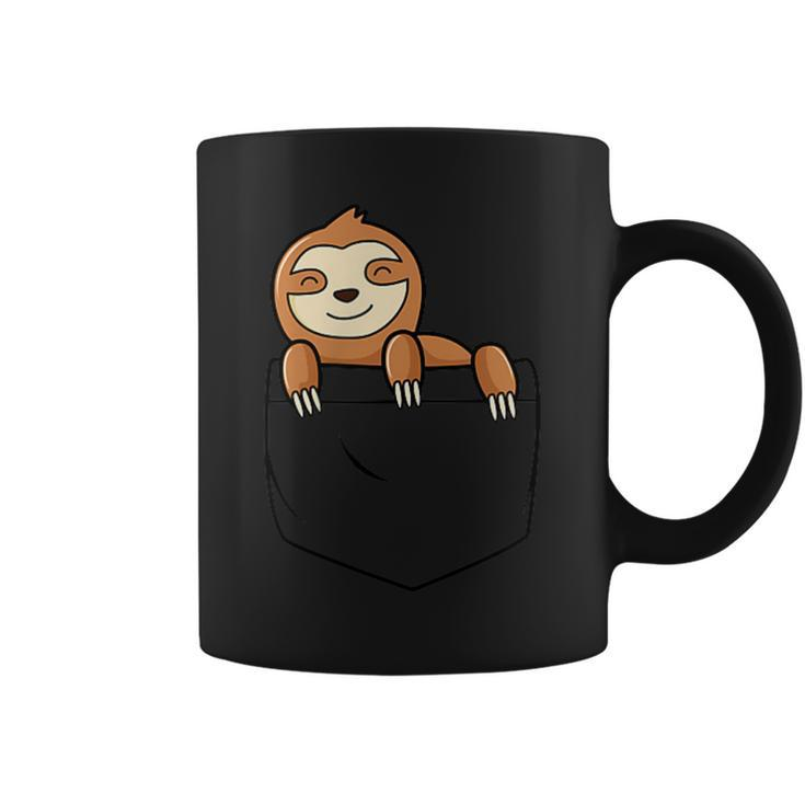 Cute Chillin Sloth Pocket Friend Funny Sloth In Your Pocket  Coffee Mug