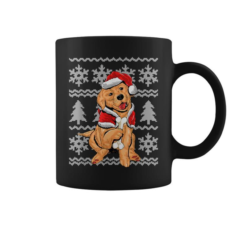 Cute Dog Santa Hat Ugly Christmas Sweater Holiday Coffee Mug