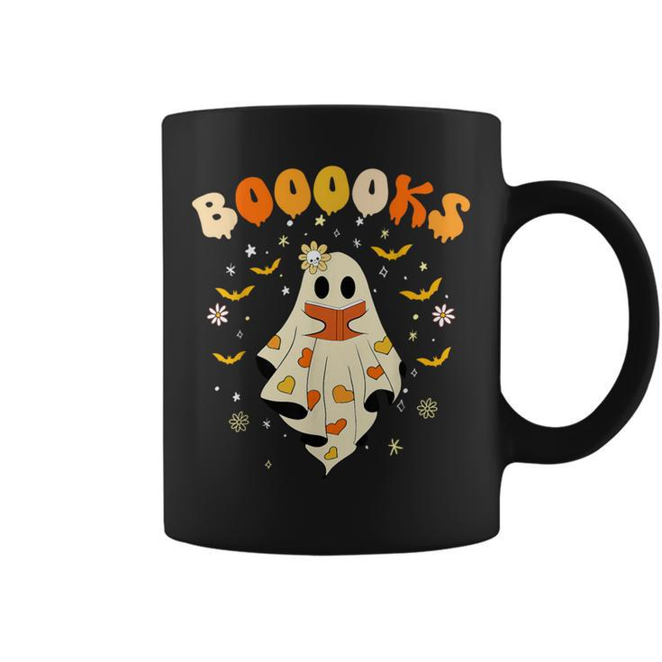 Cute Ghost Reading Library Books Halloween Booooks Coffee Mug