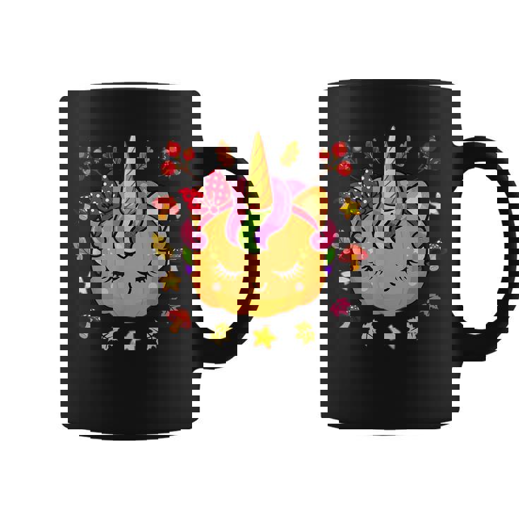 Cute Halloween Unicorn Pumpkin Autumn Fall Leaves Unicorn Halloween Coffee Mug