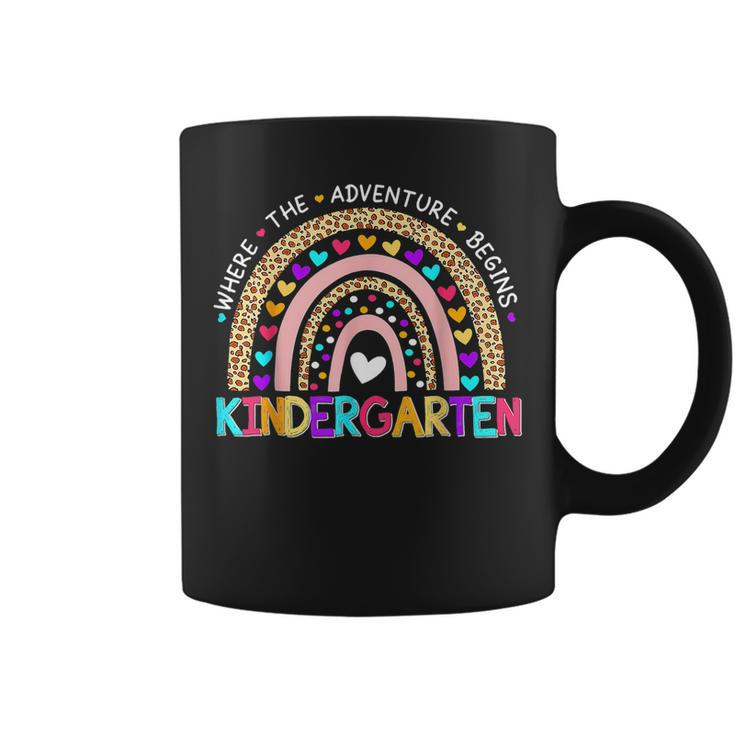 Cute Leopard Rainbow Kindergarten Where The Adventure Begins  Coffee Mug