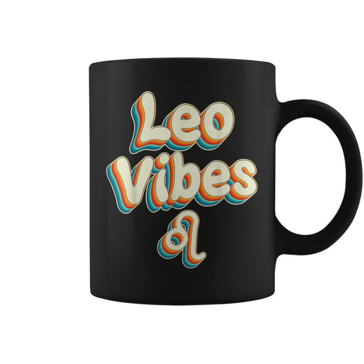Cute Retro Leo Vibes Funny Leo Zodiac Birthday Decorations  Coffee Mug