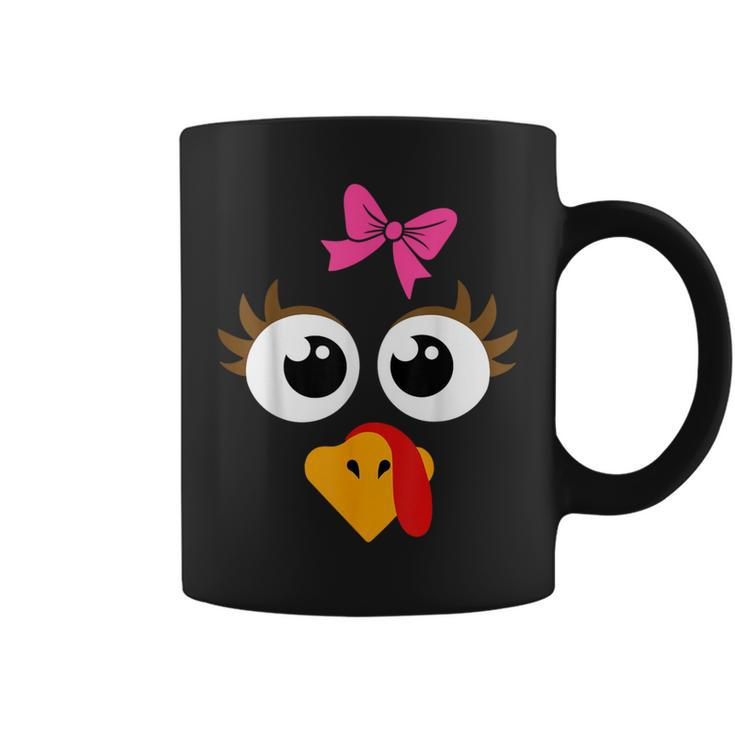 Cute Thanksgiving Turkey Face Girls Turkey Day Coffee Mug