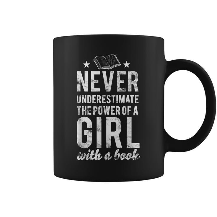 Cute Never Underestimate The Power Of A Girl Book Nerds Coffee Mug
