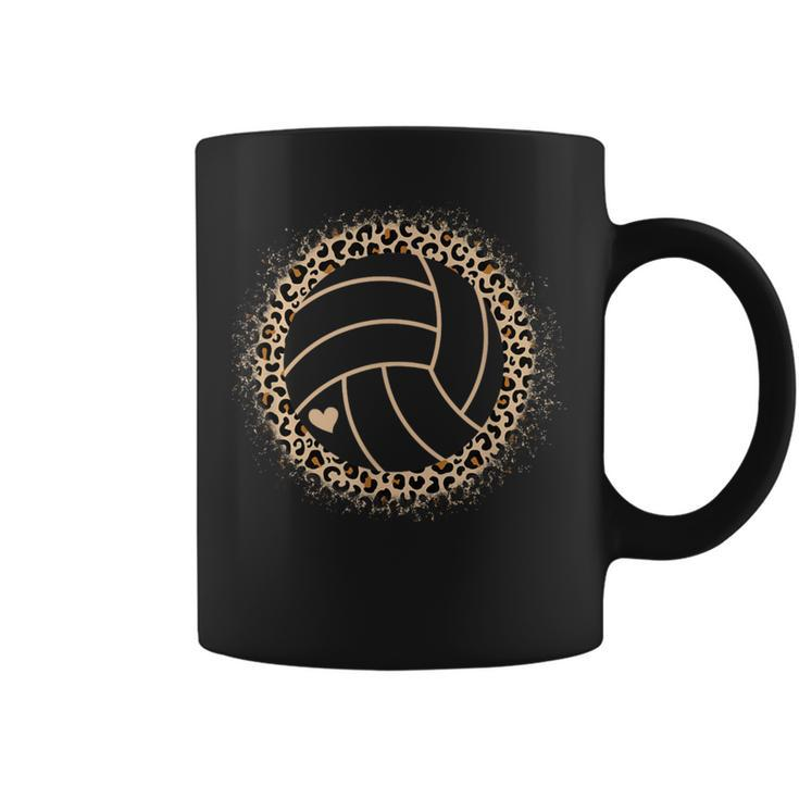 Cute Volleyball Leopard Print Girls Volleyball Lover Coffee Mug