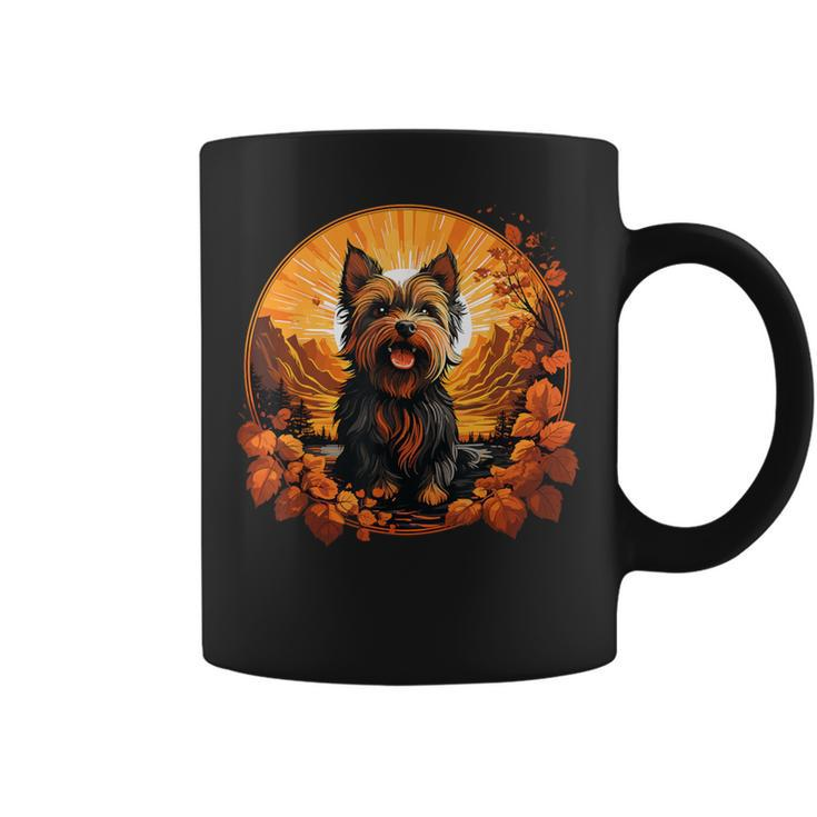 Cute Yorkshire Terrier Halloween Fall Autumn Holiday Coffee Mug