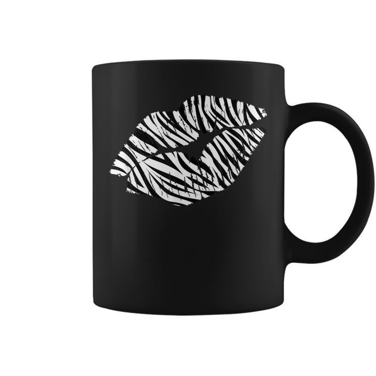 Cute Zebra Lovers Lips Kiss Print Graphic Adults Kids Gift  Coffee Mug