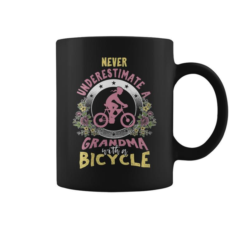 Cyclist Grandmother Never Underestimate Grandma With Bicycle Gift For Womens Coffee Mug