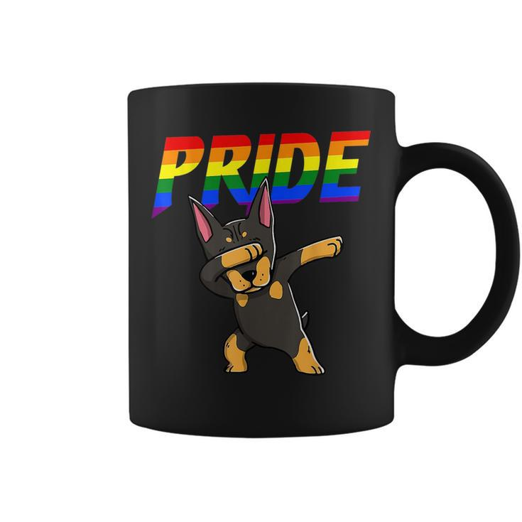 Dabbing Doberman Pinscher Lesbian Gay Lgbt Pride  Coffee Mug