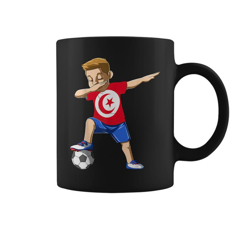 Dabbing Soccer Boy Tunisia Jersey Tunisian  Coffee Mug