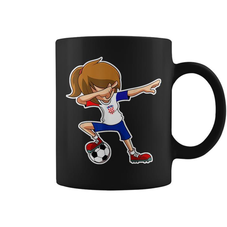 Dabbing Soccer Girl Croatia  Croatian Flag Jersey Coffee Mug