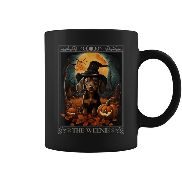 Dachshund The Weenie Witch Tarot Dog Pumpkin Halloween Coffee Mug