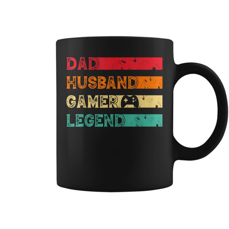 Dad Husband Gamer Legend Vintage Gamer Gaming Fathers Day  Coffee Mug