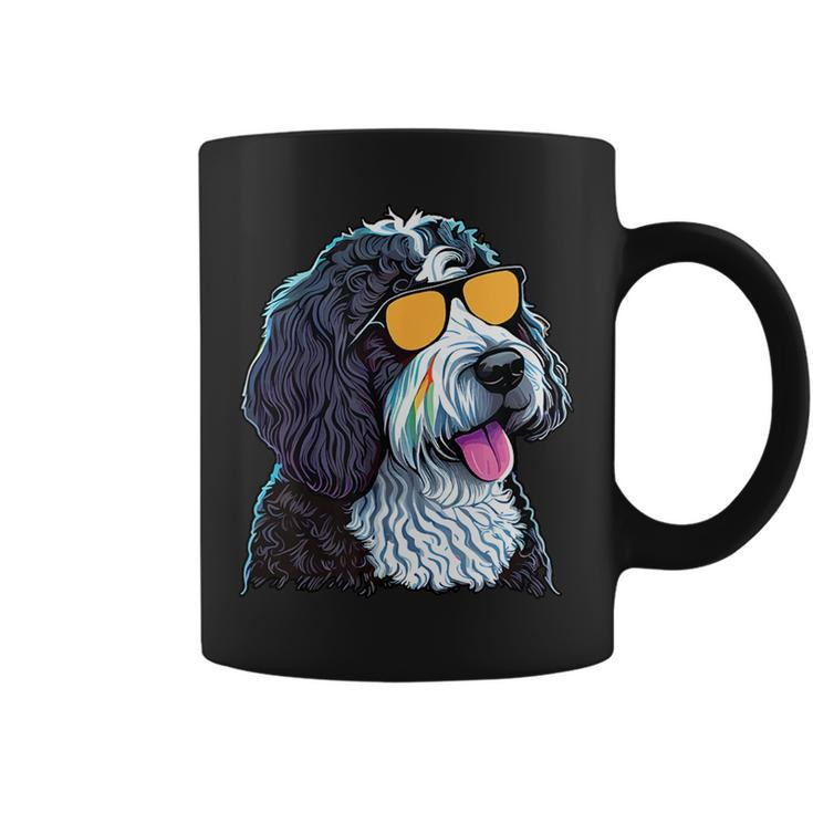 Dad Mom Cool Dog Sunglasses - Bernedoodle  Coffee Mug