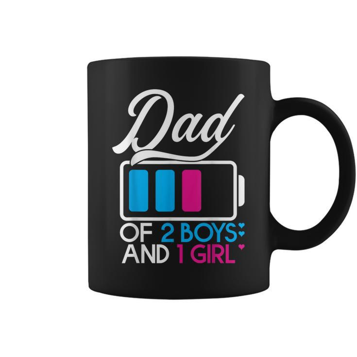 Dad Of 2 Boys And 1 Girl Battery Fully Fathers Day Birthday Coffee Mug