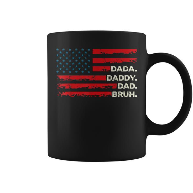 Dada Daddy Dad Bruh Fathers Day Vintage Us Flag Gifts Mens Coffee Mug