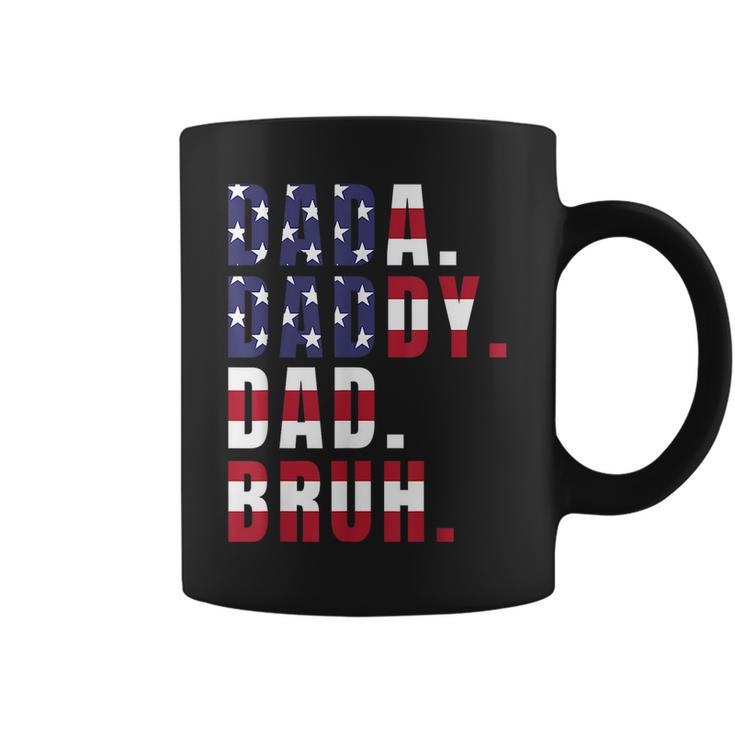 Dada Daddy Dad Bruh Us American Flag Fathers Day Funny Gift For Men Coffee Mug