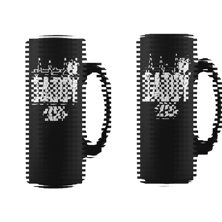Daddy 2024 Heartbeat Daddy To Be New Dad First Time Daddy Coffee Mug