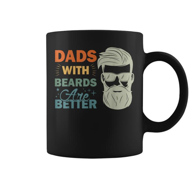 Dads With Beards Are Better Vintage Funny Fathers Day Joke  Coffee Mug
