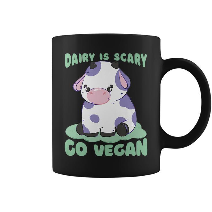 Dairy Is Scary Go Vegan Cow Lovers Hilarious Vegan Parody   Coffee Mug