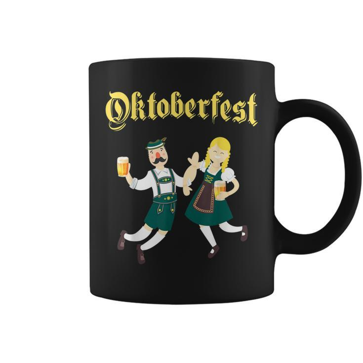 Dancing Barman And Barmaid Drinking Oktoberfest Coffee Mug