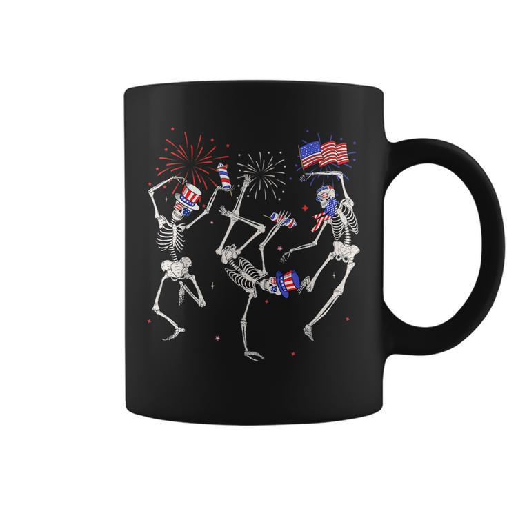 Dancing Skeleton  4Th Of July American Flag Halloween  Dancing Funny Gifts Coffee Mug
