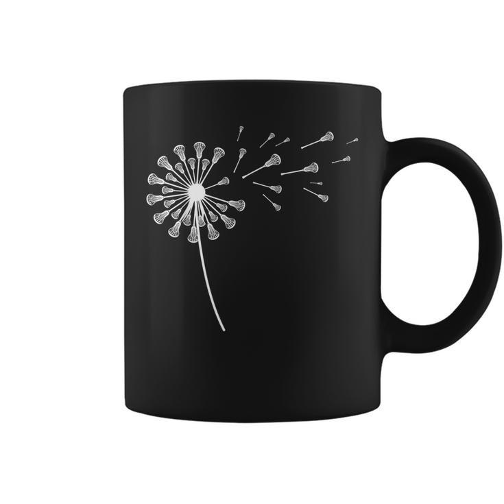 Dandelion Lacrosse Stick  For Lacrosse Player  Coffee Mug