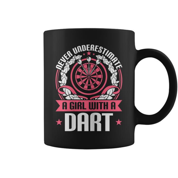 Dart Player Cool Quote Never Underestimate A Girl With Darts Gift For Womens Coffee Mug
