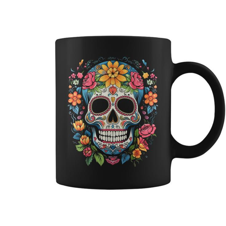 De Los Muertos Day Of The Dead Sugar Skull Halloween Coffee Mug