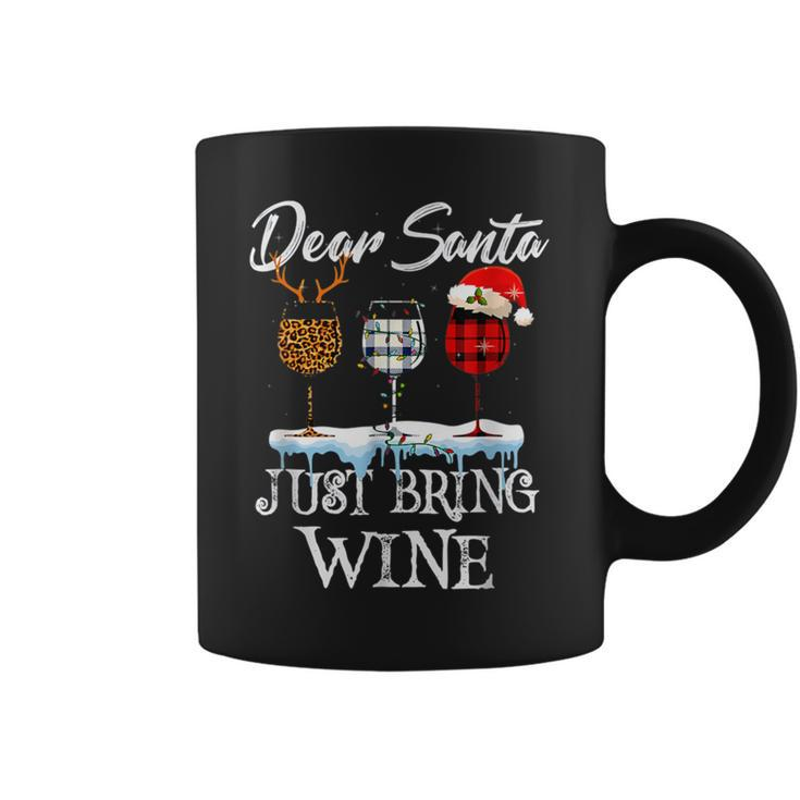 Dear Santa Just Bring Wine For Christmas Costume Glasses Coffee Mug